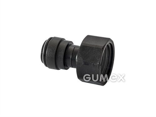 Gerade Kupplung JOHN GUEST, für Außenrohr Ø 4mm, IG BSP 1/8", O-Ring NBR, Acetalcopolymer, schwarz, 